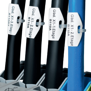 Cable tie markers for efficient cable management and identification.