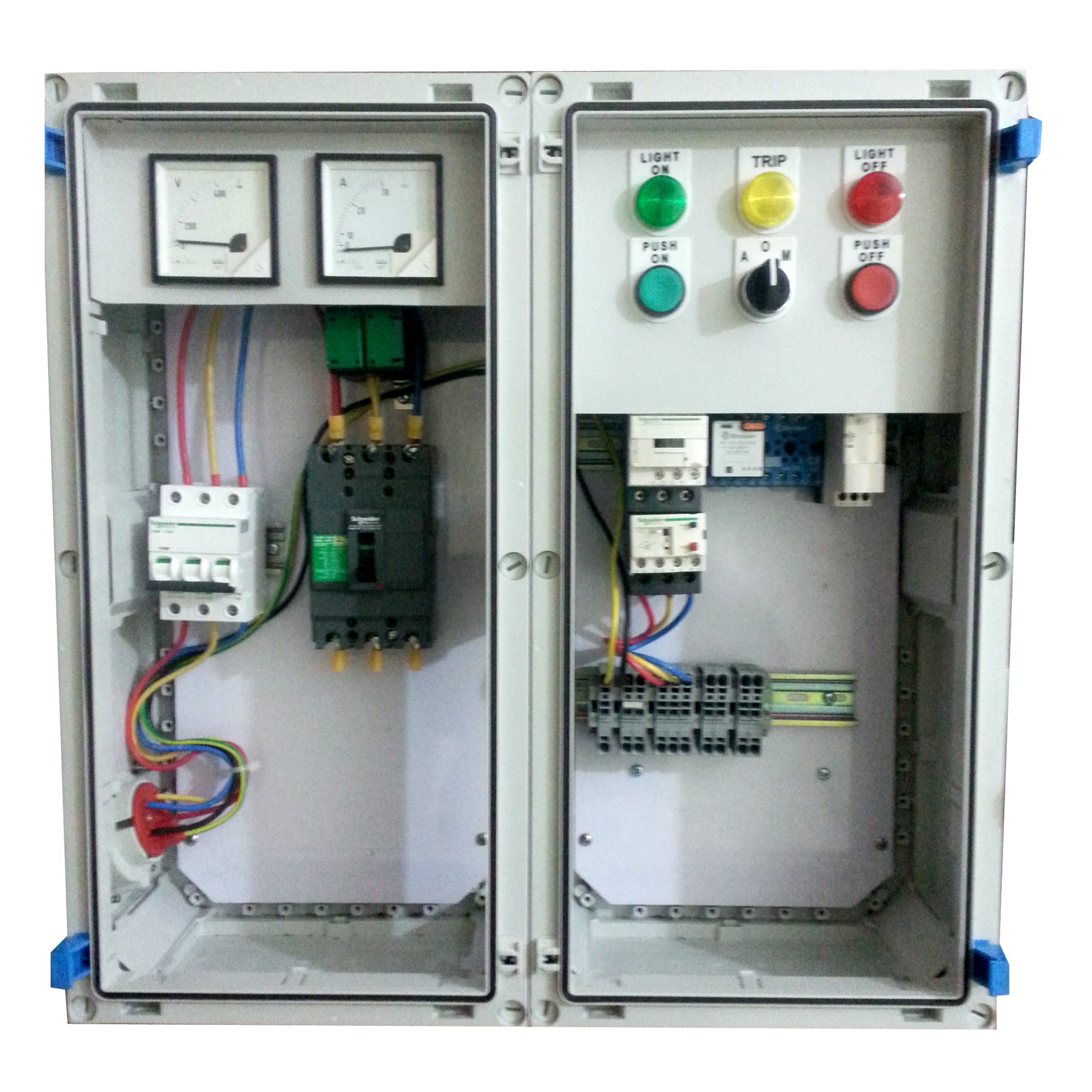 An image of electrical equipment protected by Sahamid's Protection Class II Solutions, ensuring safety against electric shock.